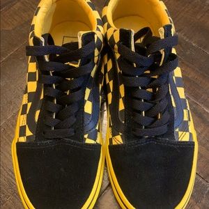 Vans black and yellow checkered